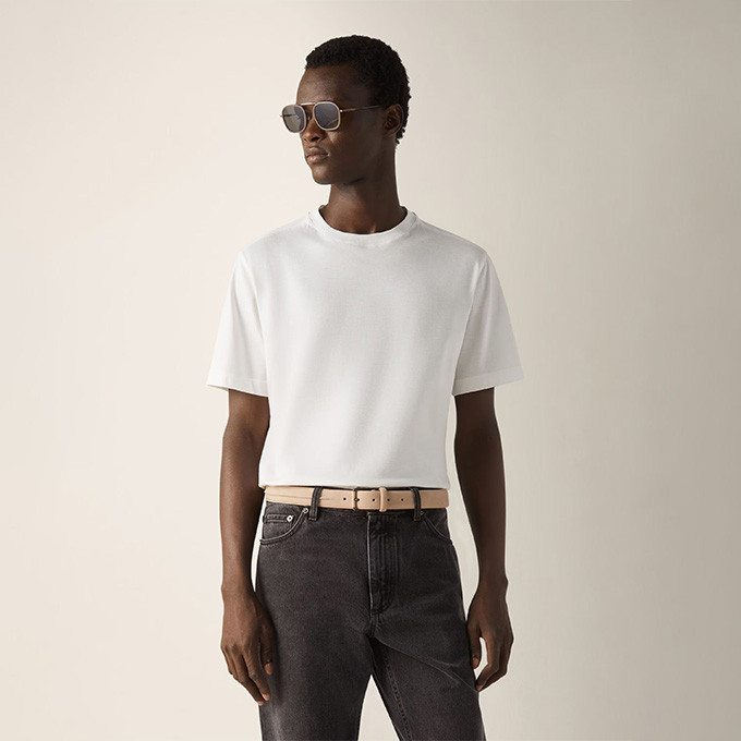 zegna silk cotton blend highway logo back print t-shirt